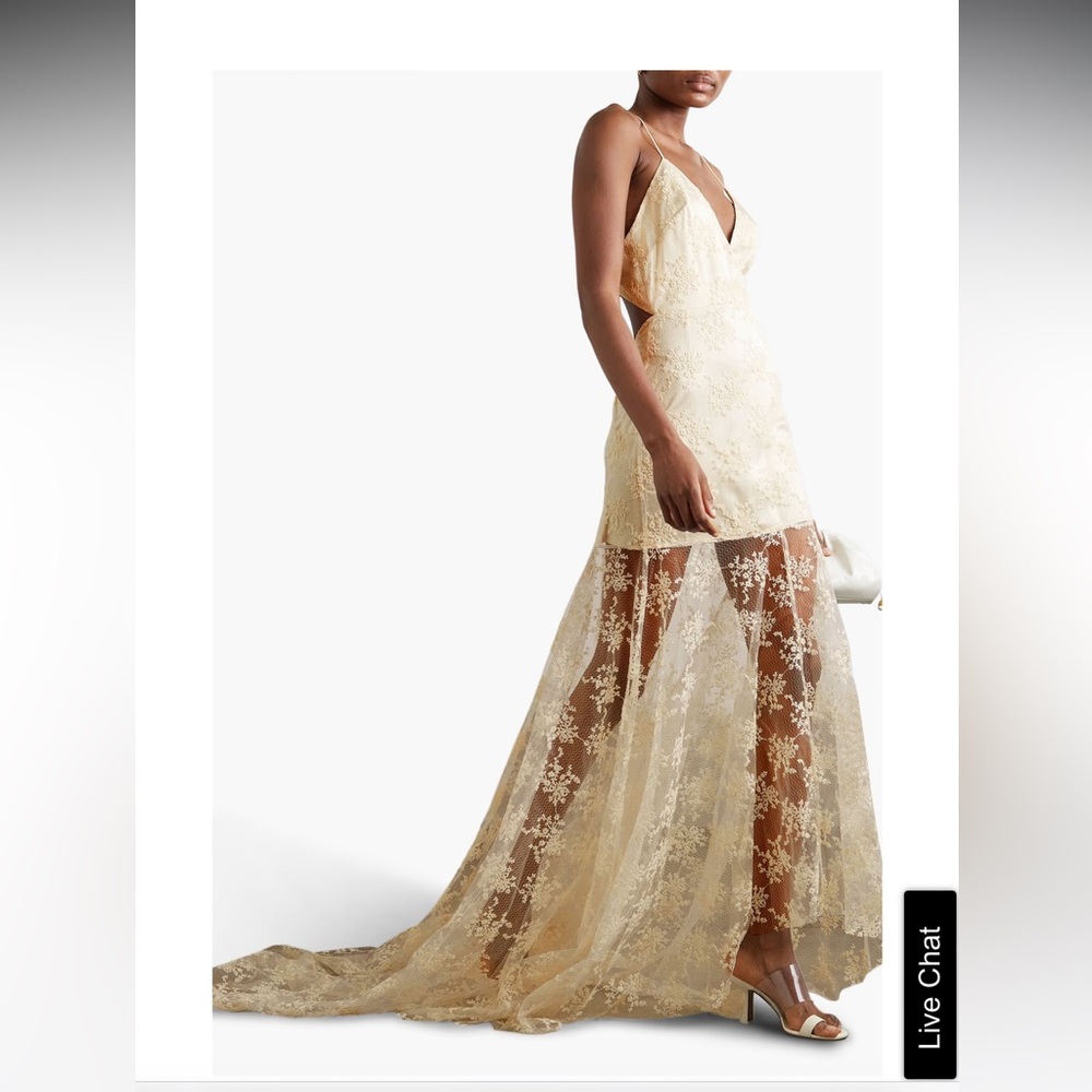 NWT ROTATE Birger Christensen lace cream dress. XS (size US 2)